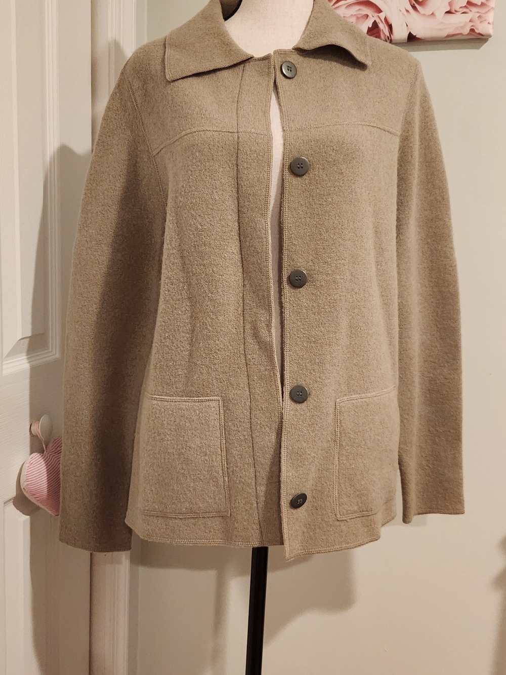 Marks & Spencer Taupe Button-Front Coatigan